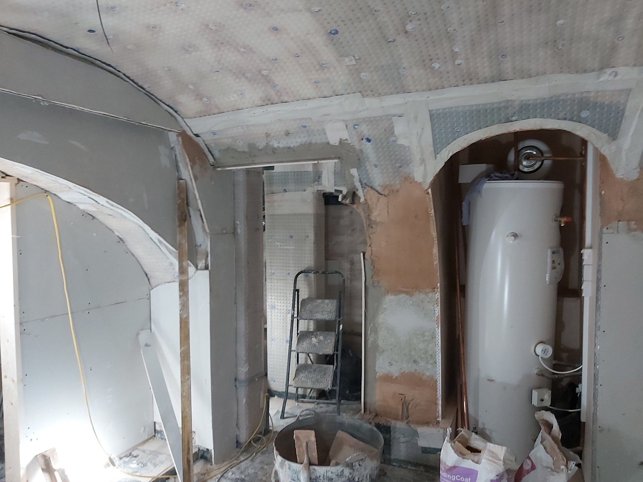 Before Skimming Artex Ceiling